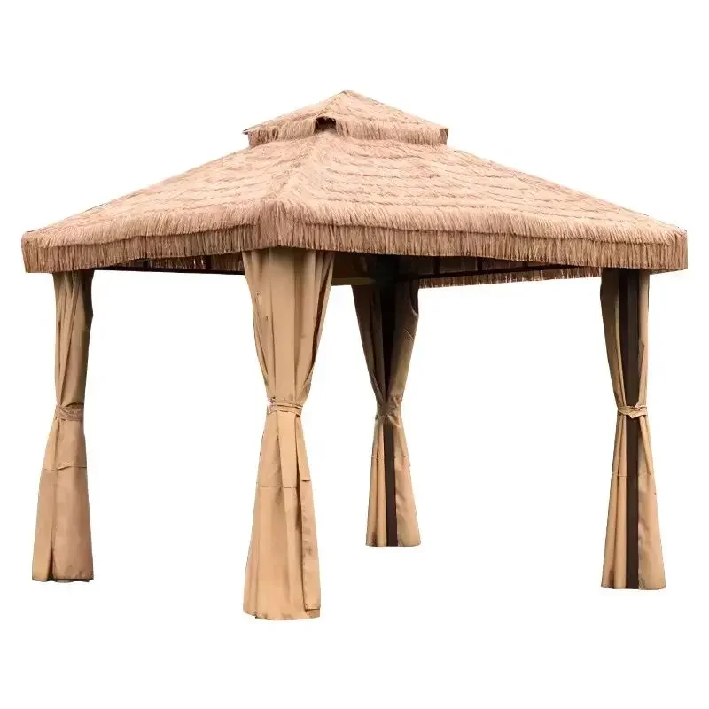 Thatched pavilion outdoor courtyard household thatched shed straw round pavilion