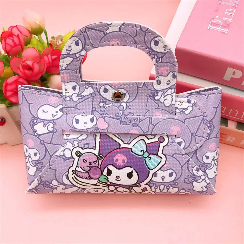 Sanrio Hello Kitty กระเป๋าถือน่ารักการ์ตูนอะนิเมะ Kuromi เหรียญกระเป๋าเครื่องสําอางกระเป๋าหูฟังกระเป๋าประณีตวันหยุดของขวัญ