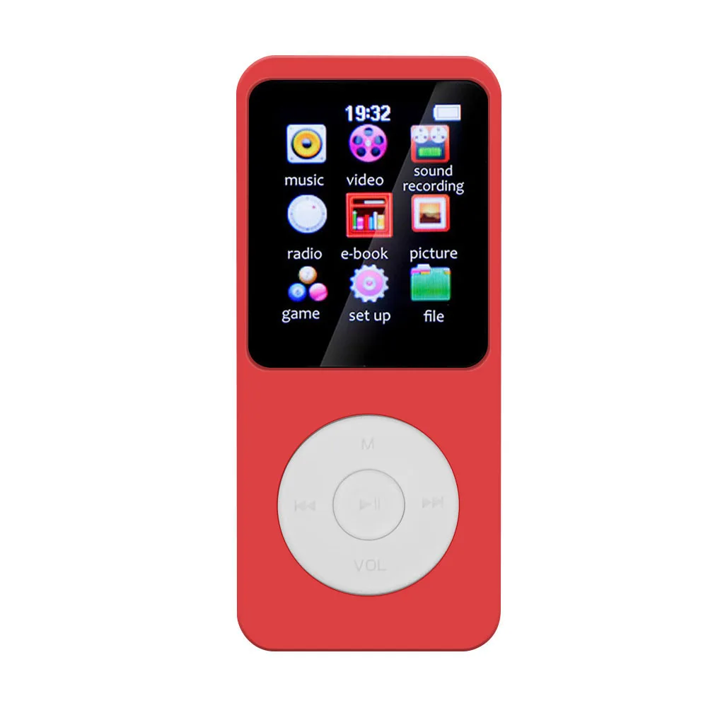 MP3 Player Type-C Music Stereo Player Bluetooth-Compatible5.0 Built-in Speaker Voice Recorder Support FM Radio E-Book Recording