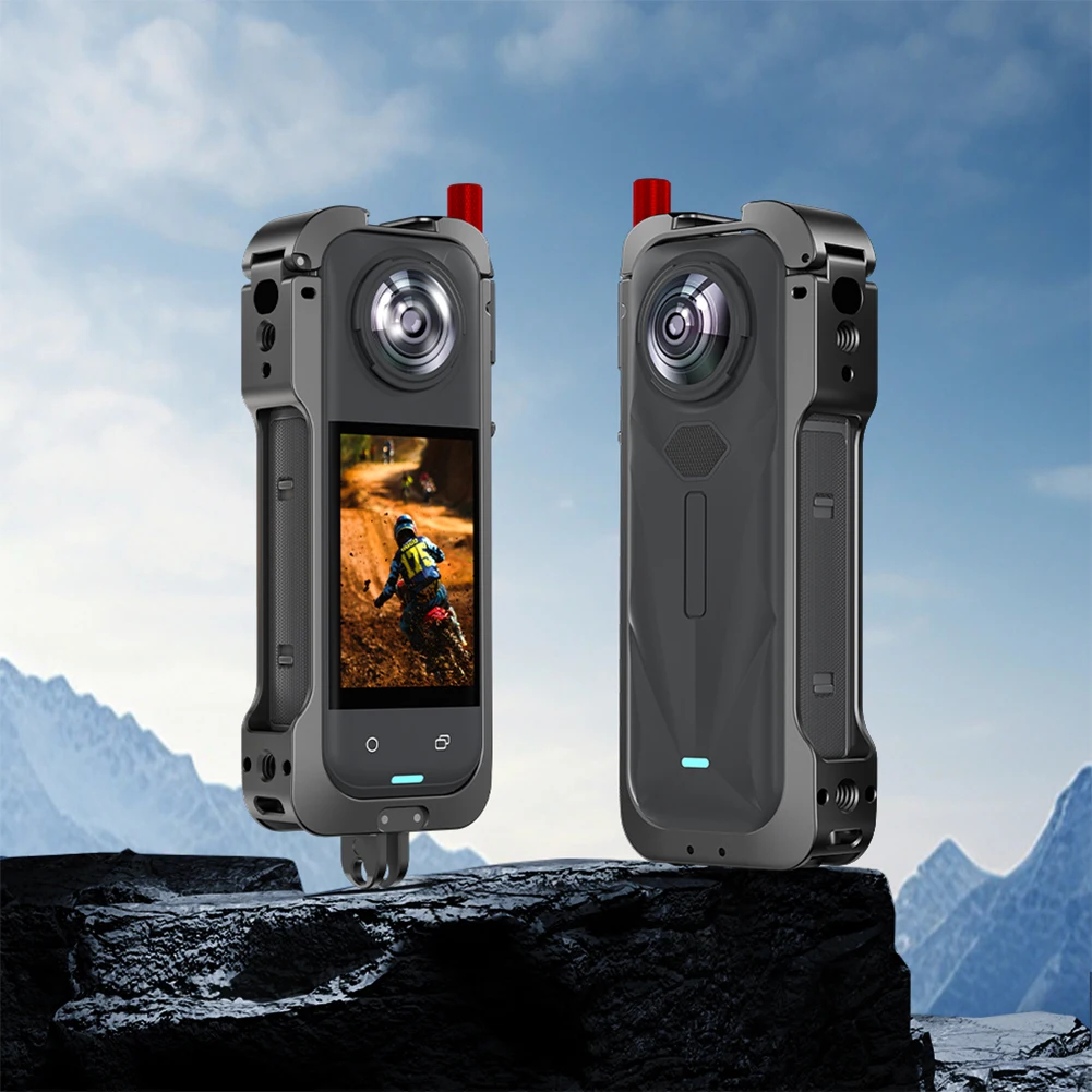 

Protective Case with Lens Guard Quick Release Action Camera Frame Cold Shoe Mount Housing Case for Insta360 X5 Action Camera