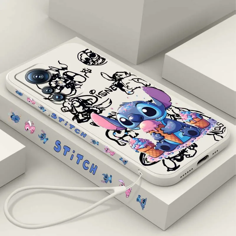 

Stitch Angel Ice Cream Cute Phone Case For Xiaomi Mi 15 14 13 13T 12 12T 12S 11 11i 11X Lite Pro Ultra 5G Liquid Left Rope