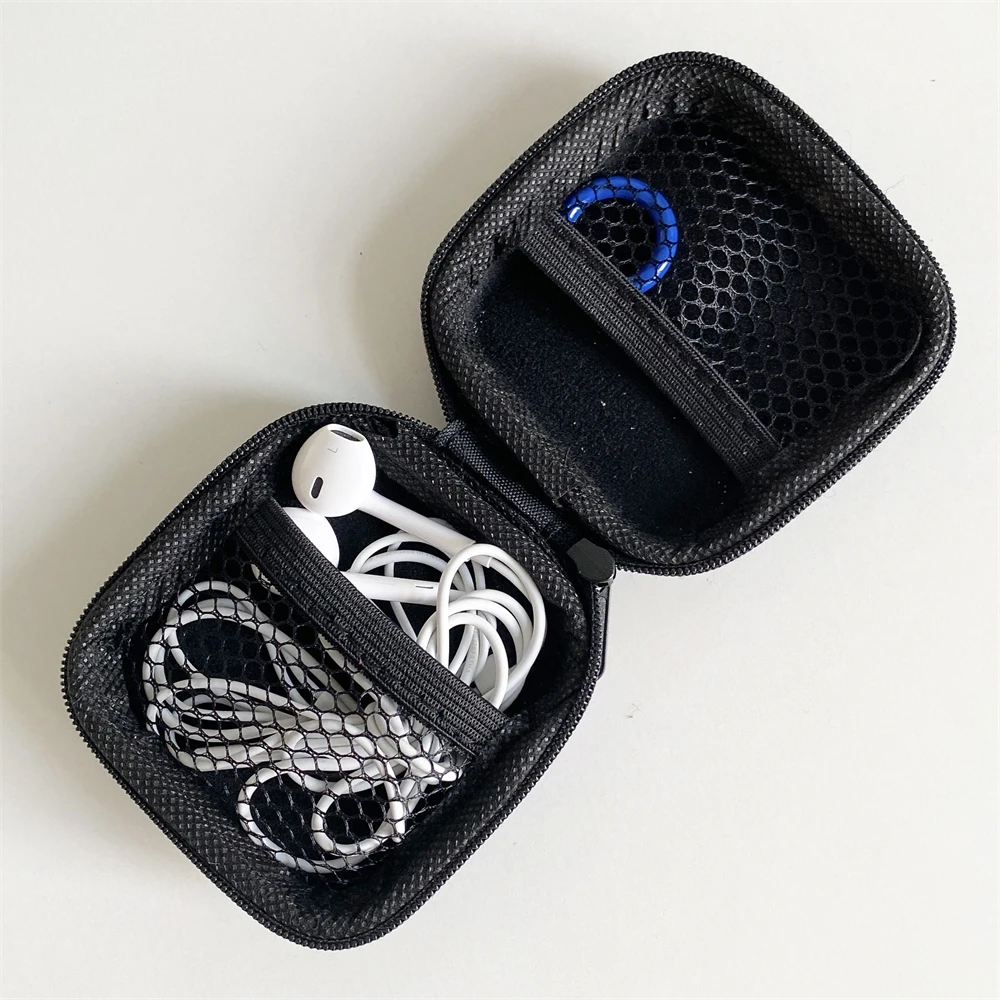 7.5cm Mini Storage Box For Airpods USB Cable Organizer Carry Cover Earphone EVA Zipper Bag Portable Pouch Case