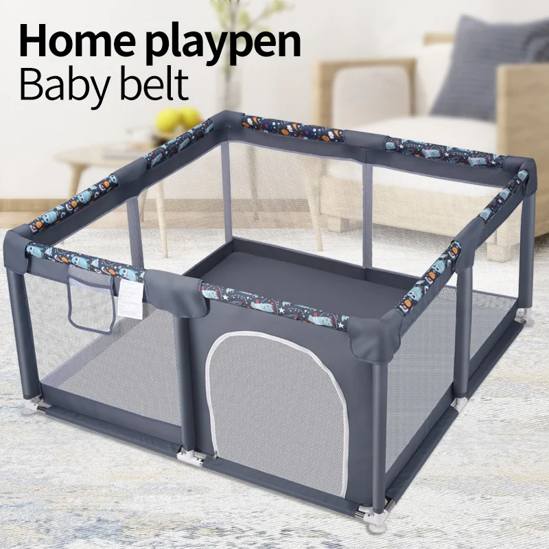 

130x130cm Infant Activity Playpen - Secure Crawling Zone with Ball Pool, Multi-Game Learning Space for Home Use