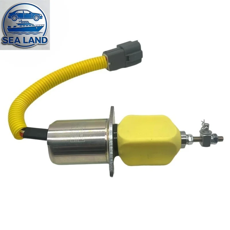 12V Fuel Shut Off Solenoid 1751ES-12A3UC12B1S For Yanmar 4TNE94 Hyundai Excavator R60-5 R210-5 R335-7