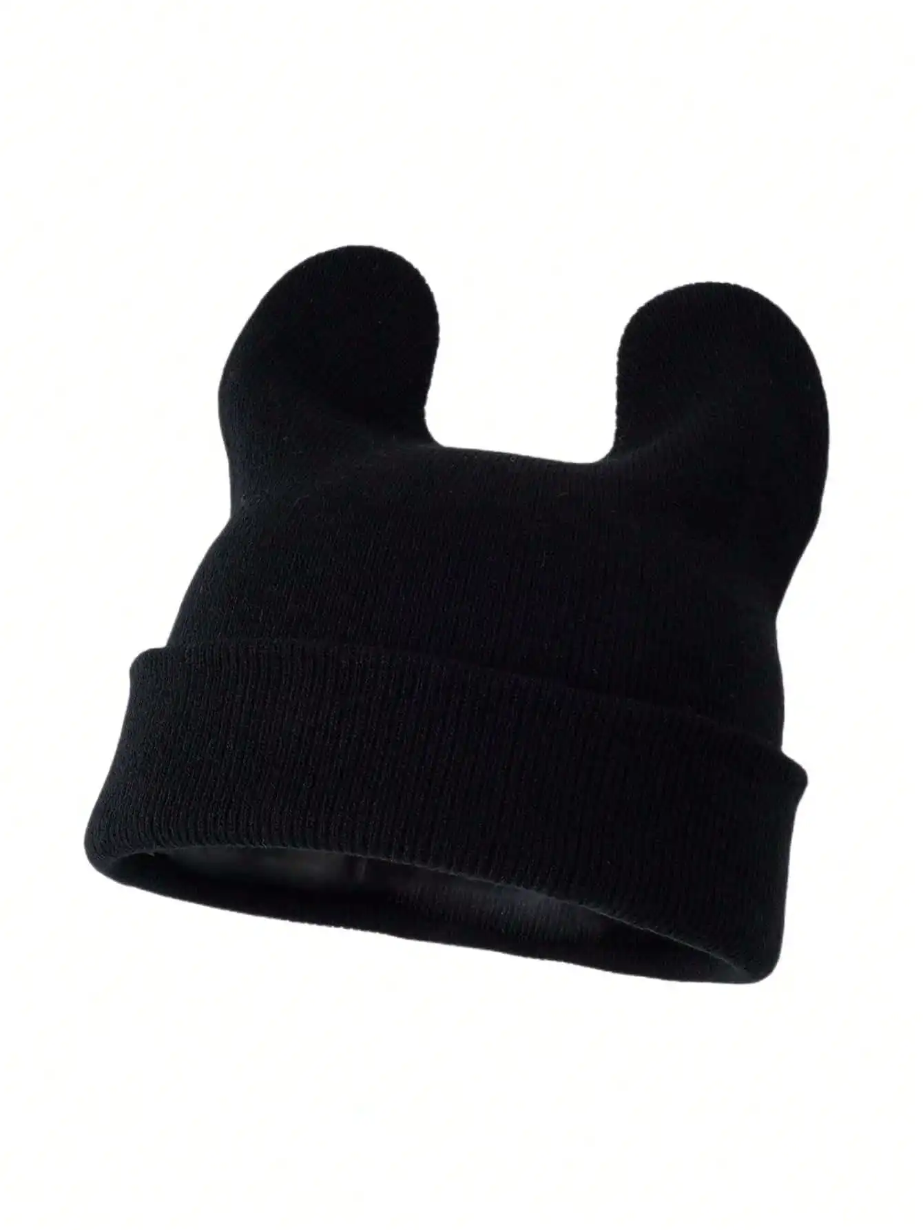 Woolen hats for party children warm autumn and winter big head round knitted rolled edge cold hat everything pile pile hat rabbi