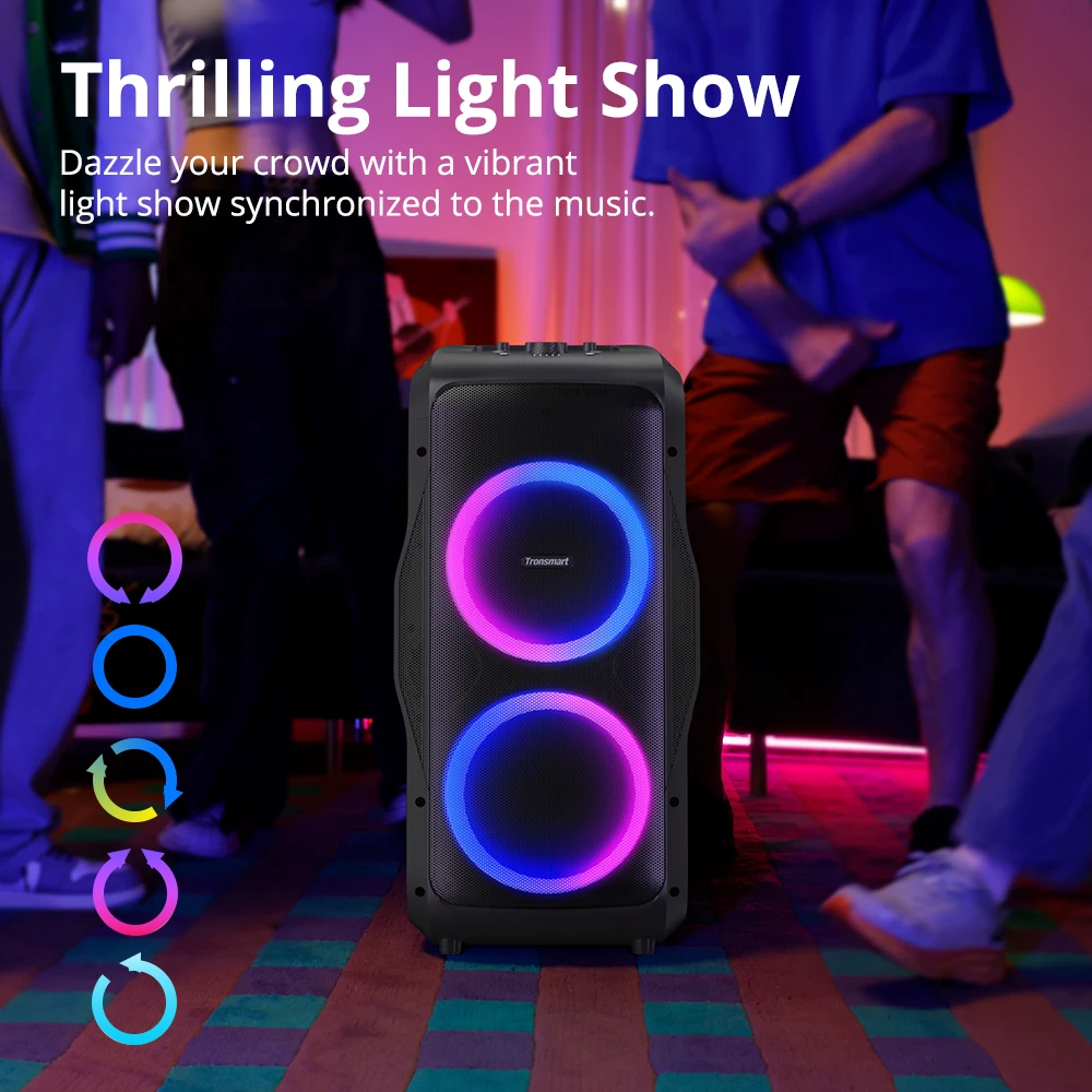 트론스마트 Halo 300 스피커, 240W 파티박스, 기타/마이크/XLR 입력 지원 블루투스 파티 스피커, TWS, 20시간 재생, 앱 제어