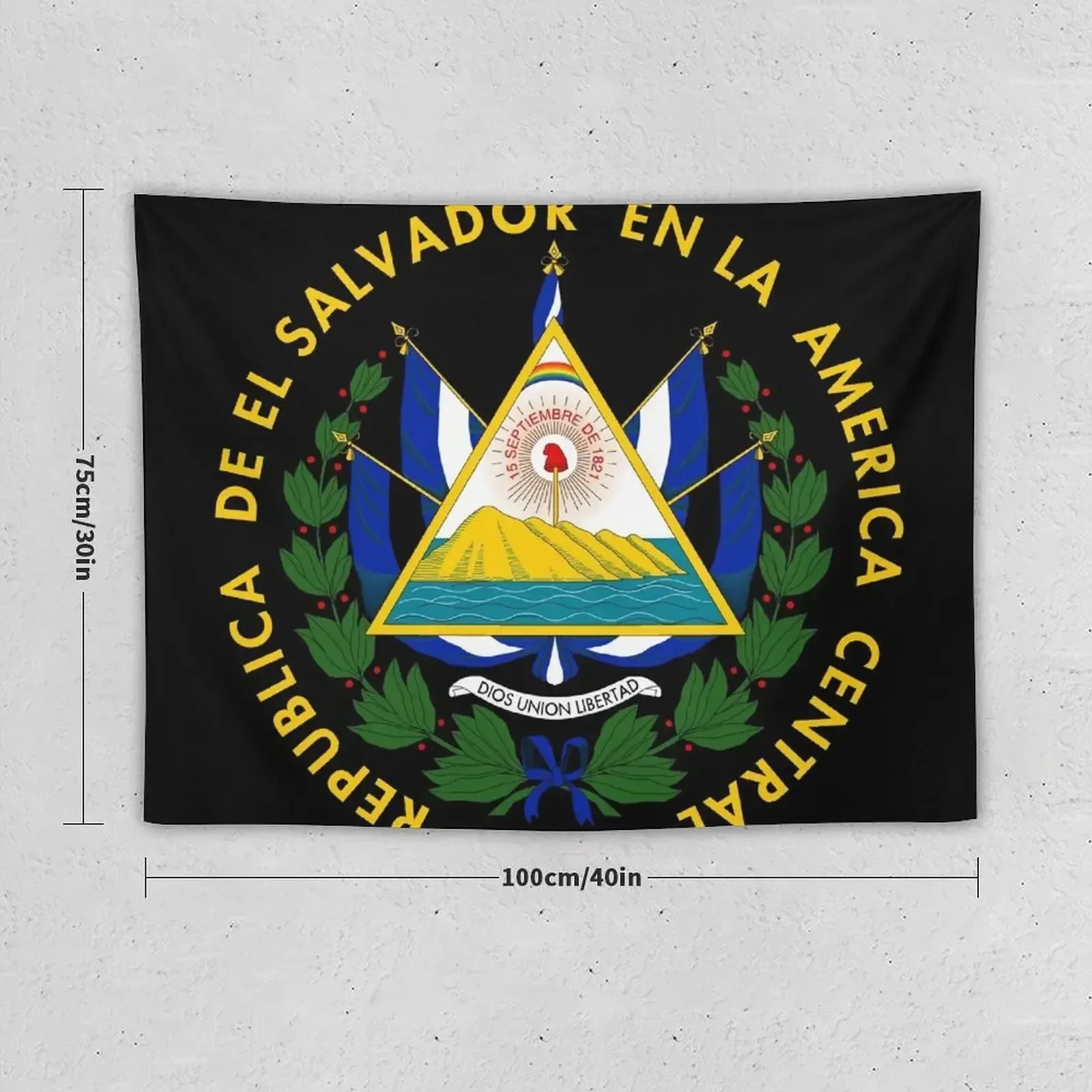 Coat of Arms of El Salvador Tapestry Living Room Decoration House Decor Bedroom Decor Aesthetic Wall Deco Tapestry