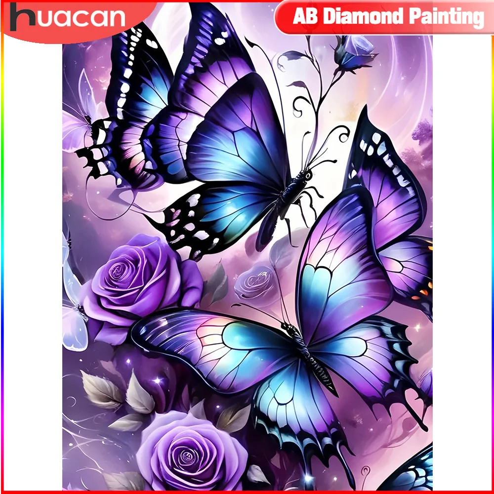 Huacan Cartoon Diamant Malerei komplette Kit Mädchen Wolf volle quadratische runde Mosaik Blume 5d DIY Wohnkultur