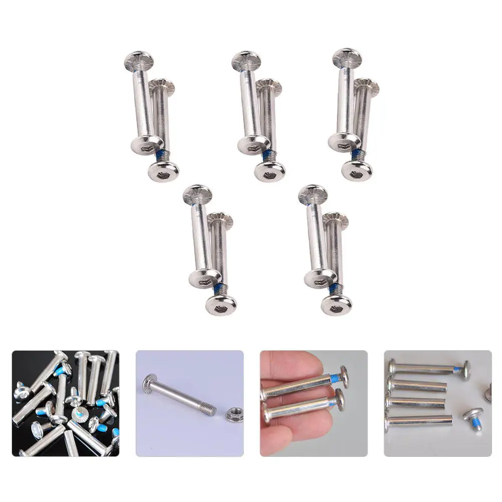 

16Pcs Stainless Steel Skating Screws Inline Skate Wheel Fasteners Replacement for Bearings Strong Metal Skates Screws Smooth