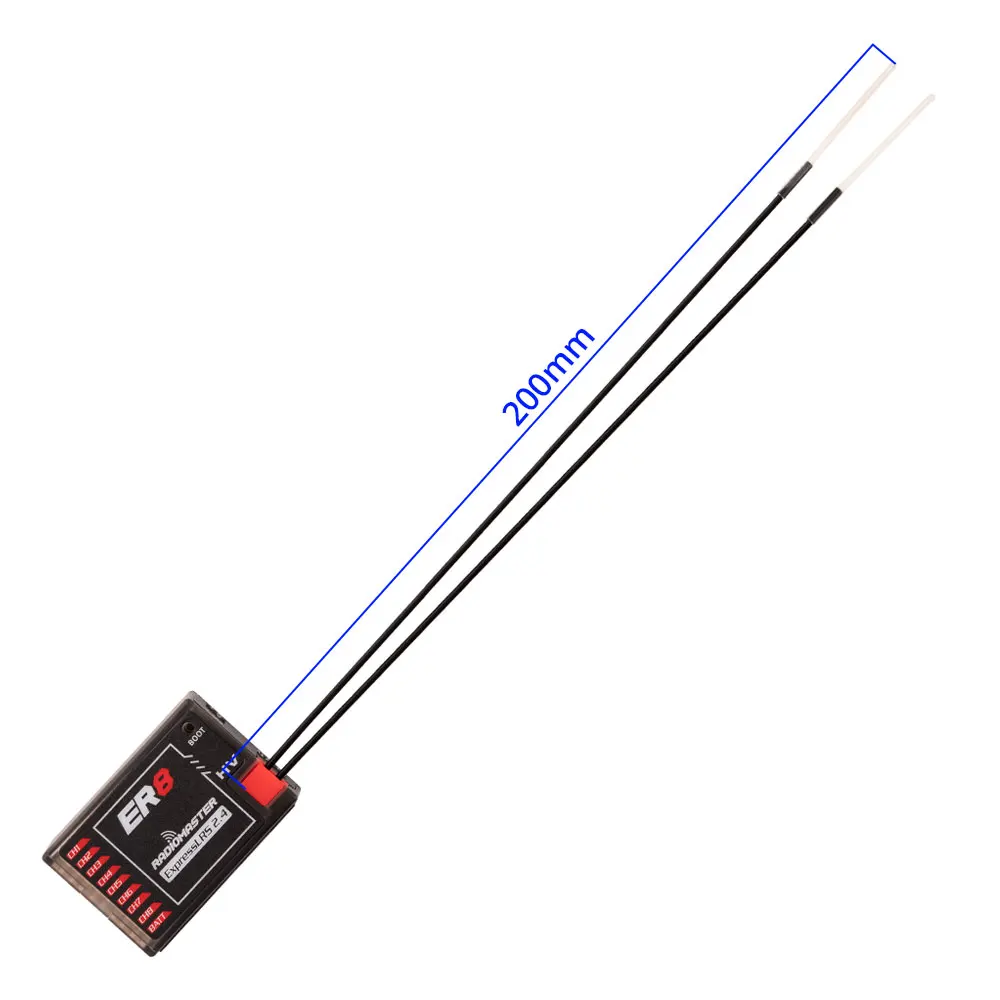 In Stock Radiomaster ER8 8CH PWM CRSF ExpressLRS Receiver 2.4Ghz 100mw Dual Antenna