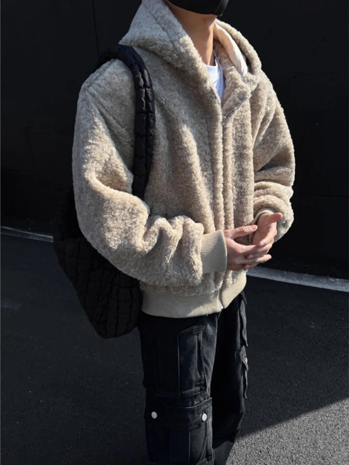 

Зимняя американская шуба из меха ягненка, мужская модная ленивая высококачественная хлопковая одежда, свободное хлопковое пальто для пар