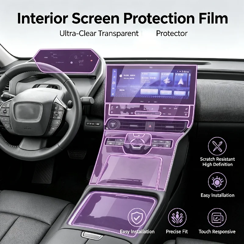 For 22-24 Toyota bZ4X full set dedicated center console interior car sticker vehicle modification transparent protective film