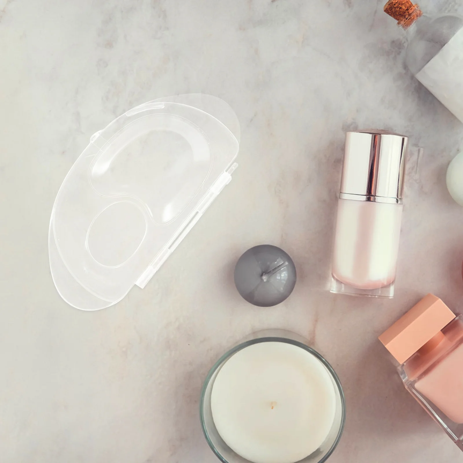 2 set tavolozza per miscelazione fondotinta tavolozza per trucco acrilico trasparente tavolozza a mano kit di strumenti di miscelazione pieghevole per fondotinta liquido