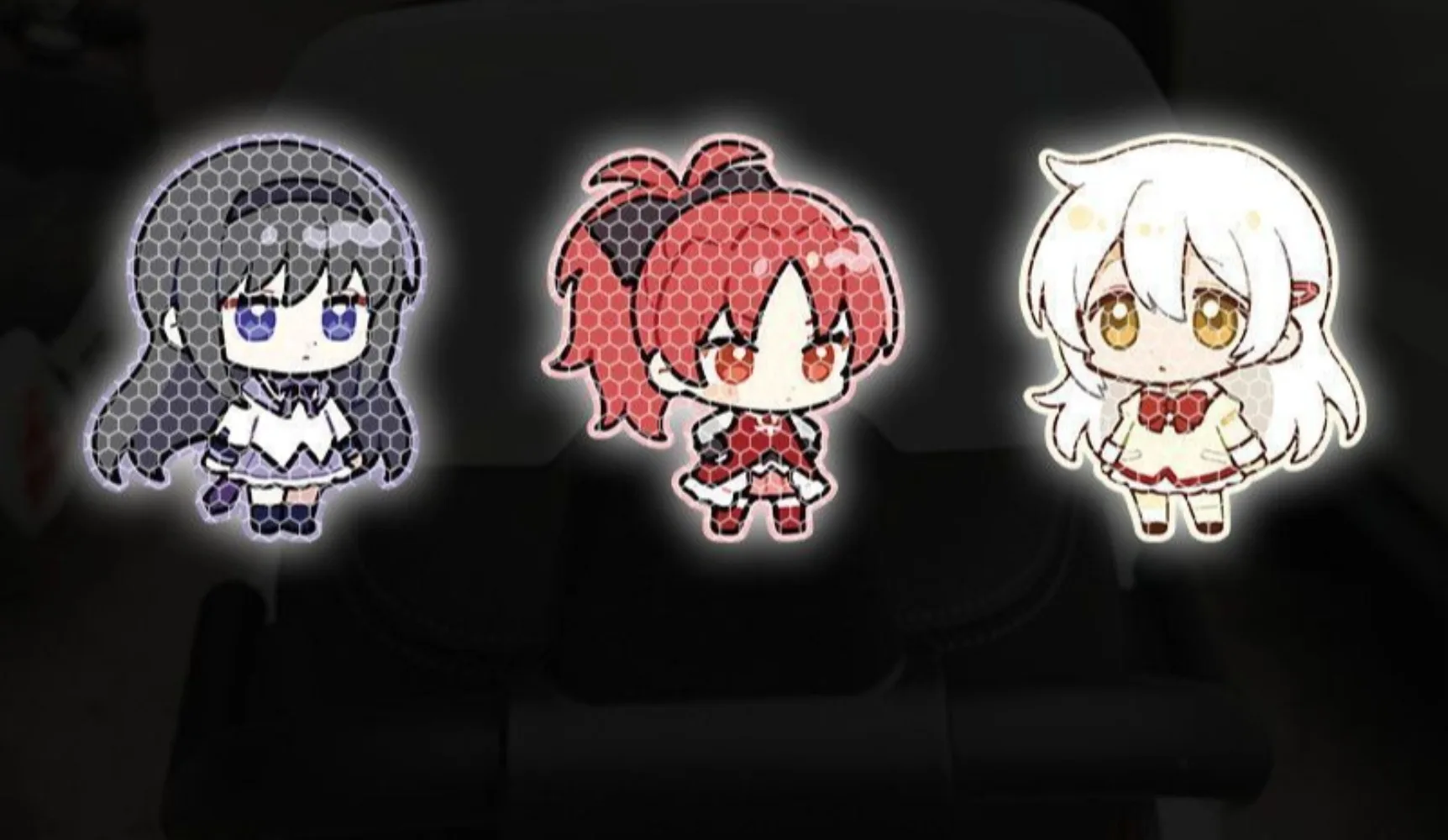 Madoka Magica Reflective Car Sticker Cute Q Version Decal Electric Scooter Safety Warning Decor Gift view 6