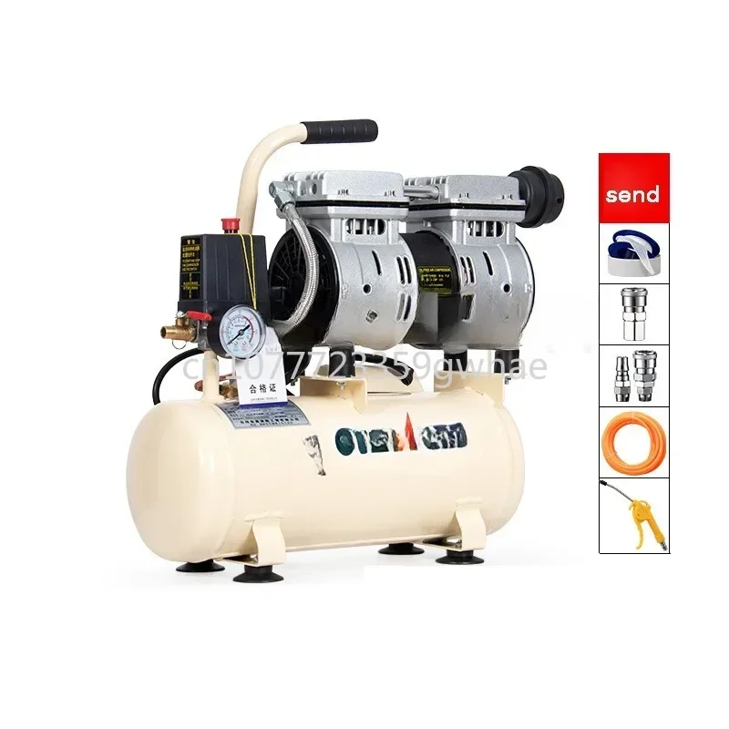 Portable High-Pressure Air Pump, Silent Compressor, Small Oil-Free Compressor, Woodworking, 220V