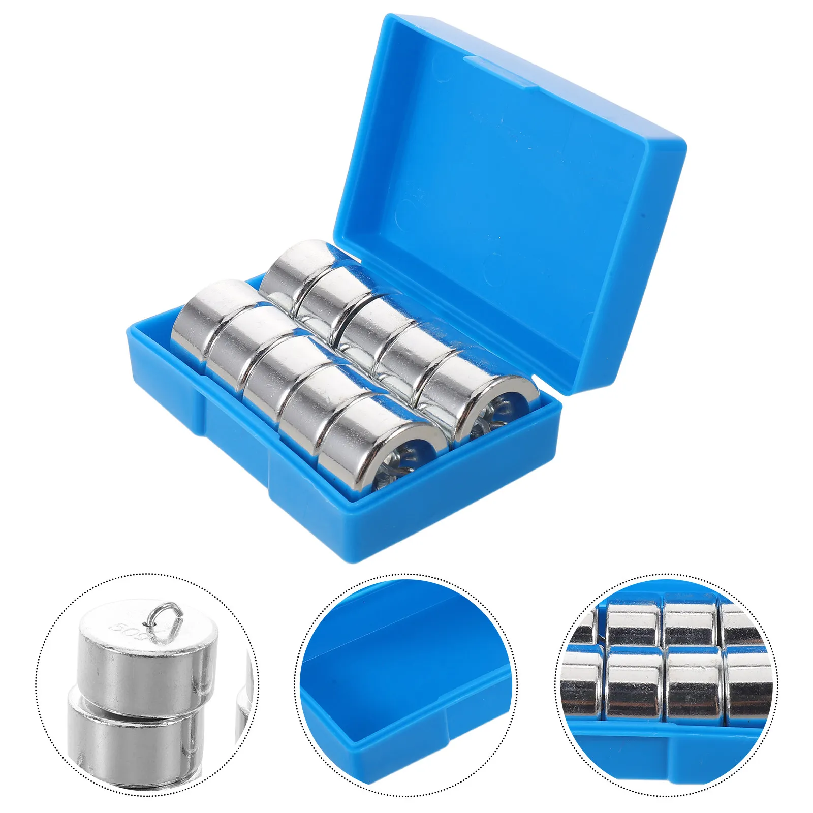 10Pcs Hook Type Metal Weights Slotted Mass Set Laboratory Physics Lab Weights Hanger Calibrated 50G 50 Gram Slotted Mass Set