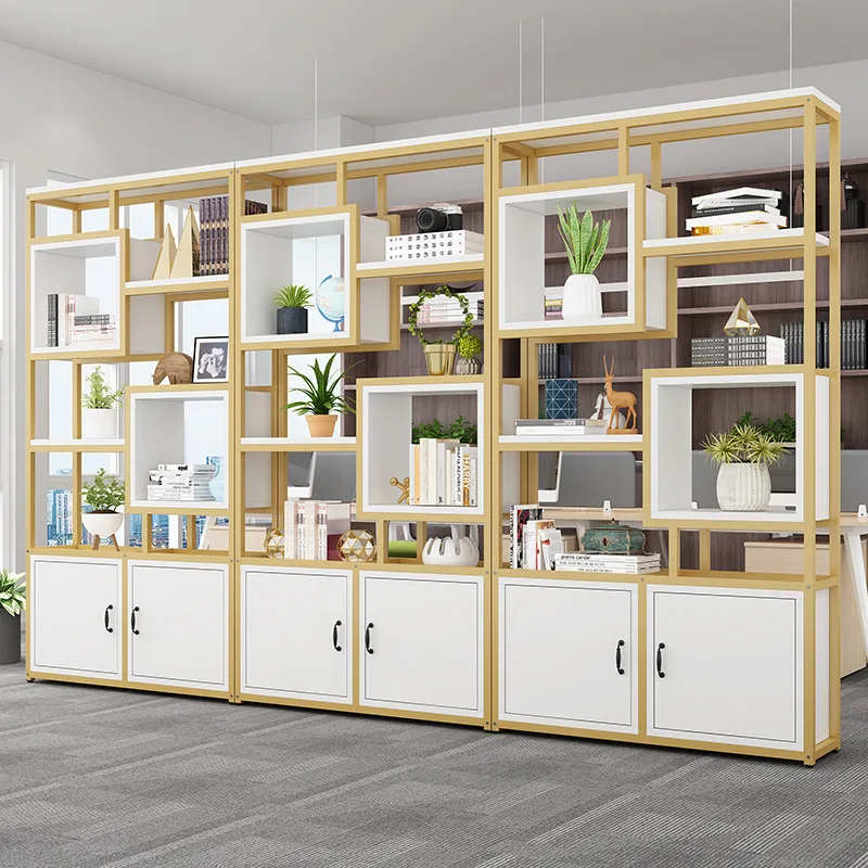 

wrought iron bookshelf screen, entrance partition cabinet, hollow storage display