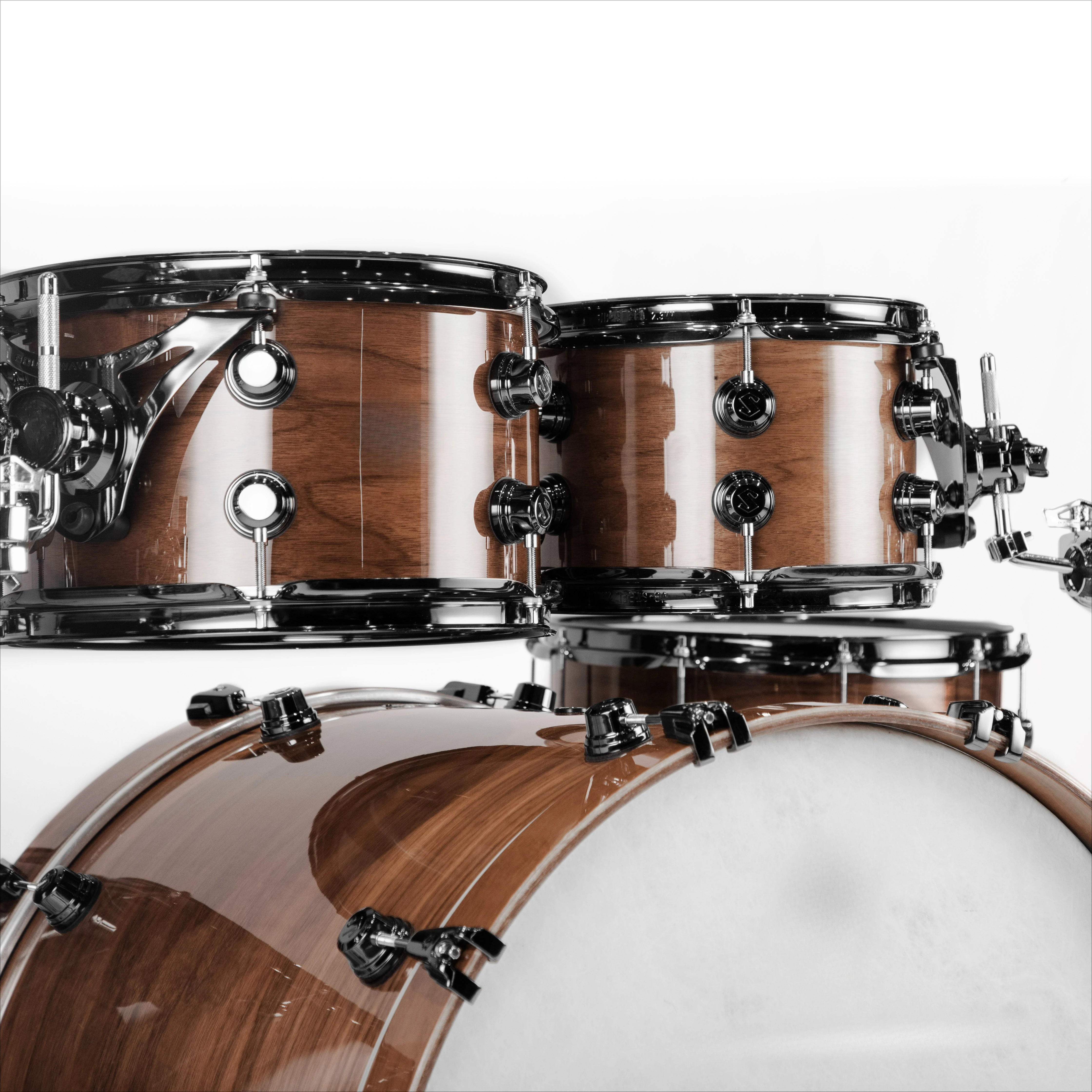 Professional 6-Piece Thin Shell Drum Ste High Quality Black Walnut for Advanced Drummers