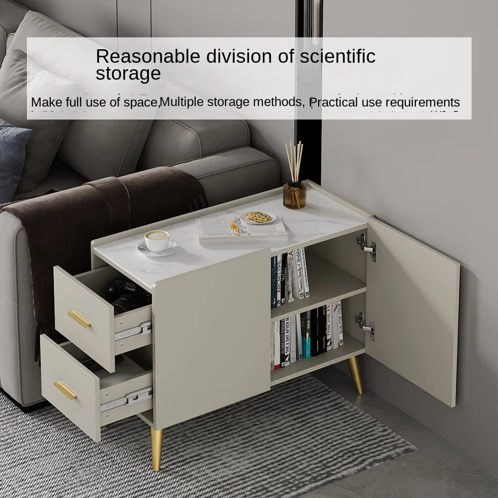 GZ  Nordic Light Luxury Stone Plate Side Cabinet     Sofa  Table Storage