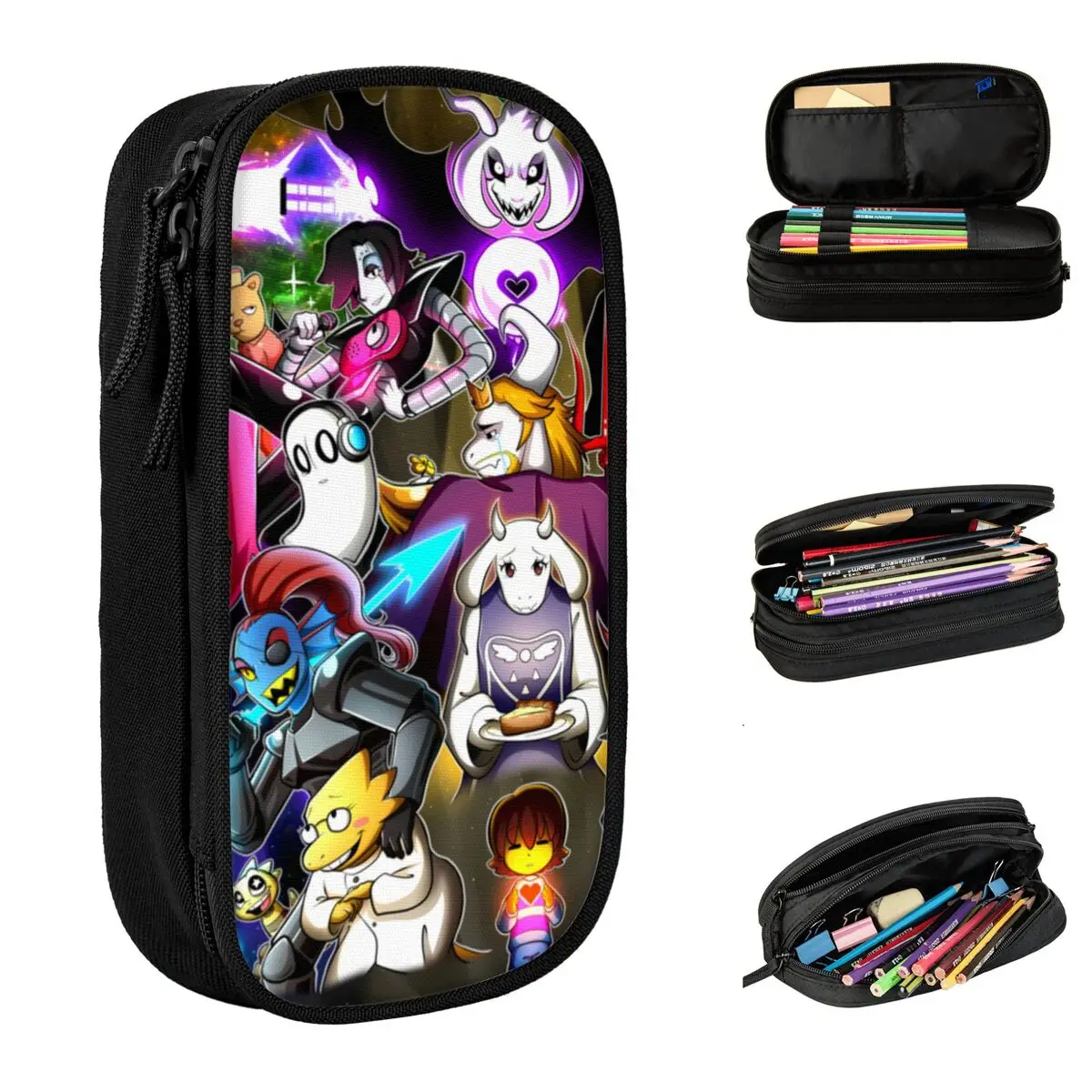 bonito undertale asriel frisk coracao lapis case caneta para estudante grande capacidade bolsas estudantes escola presentes papelaria 01