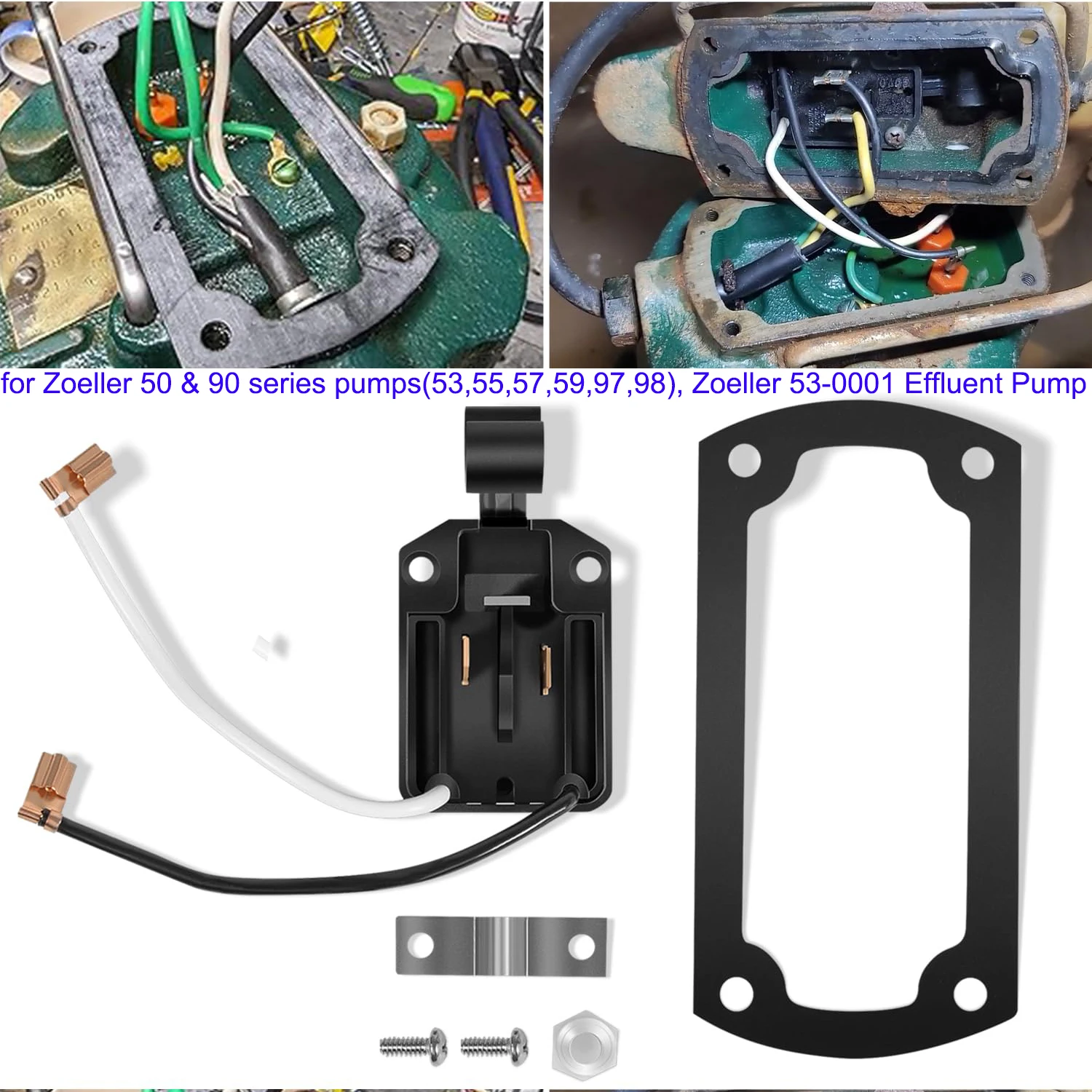 

004892 Effluent Pump Switch for Zoeller 53-0001 Pump, Mechanical Switch Assembly with Gasket for Zoeller 50 and 90 Series Pumps