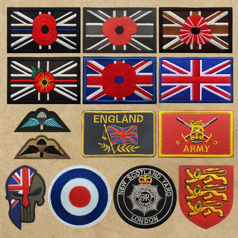 UK Royal Air Force ROUNDEL Patches British Flag Embroidered Fabric Patches  Tactical Badge Stickers On Backpack