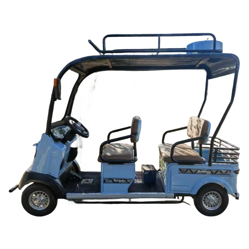 

Latest Leisure Four-Wheel Electric Vehicle with Extended Double-Row Seat Large Storage Box Factory Straight Integrated Battery