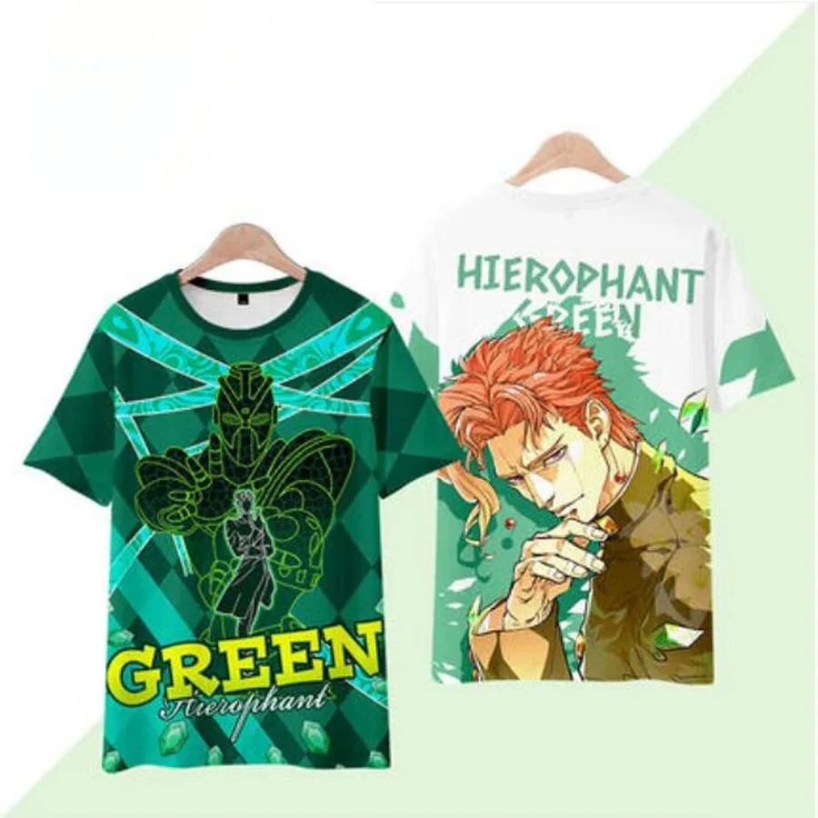 

Anime jojos aventura bizarra kakyoin noriaki 3d impressão t camisa das mulheres dos homens verão moda manga curta engraçado 2024