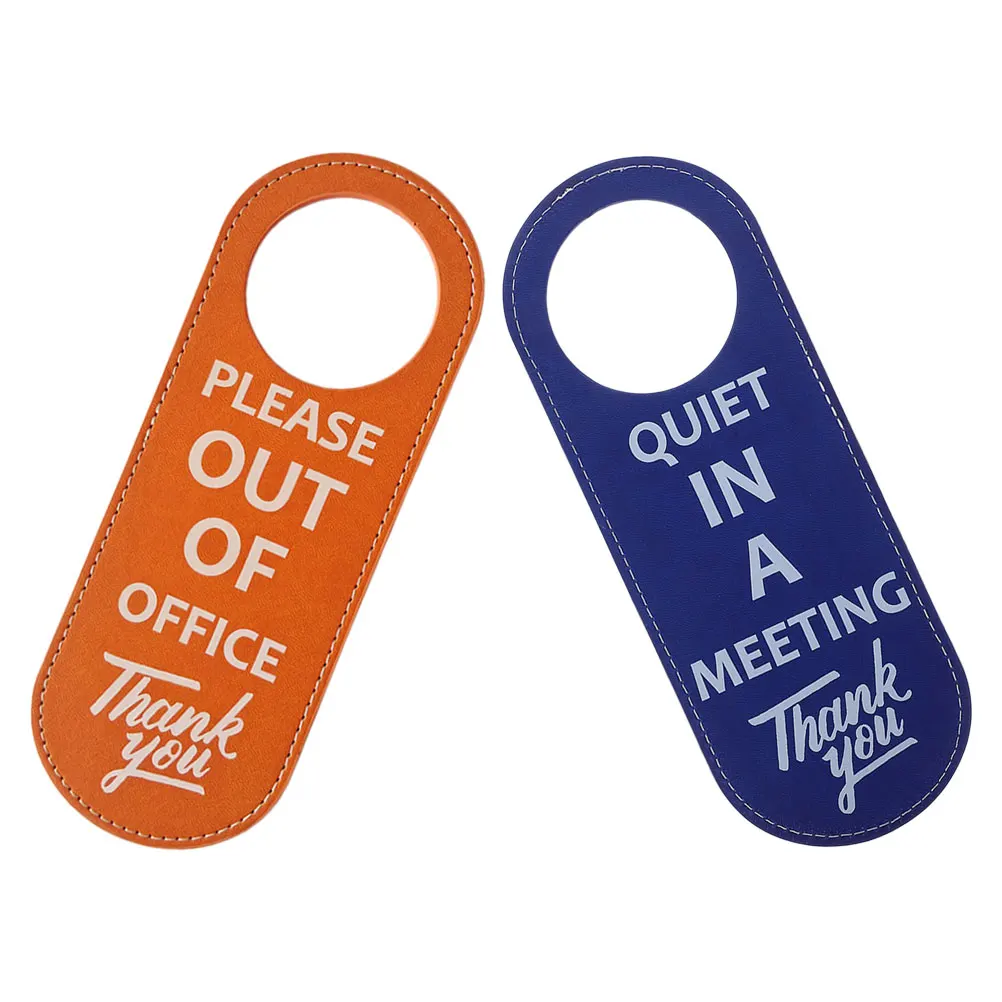 2pcs Hanger Sign Double Sided Pu In Meeting Out Of Busy Privacy Indicator Conference Room Use Door Tag For Office Hotel