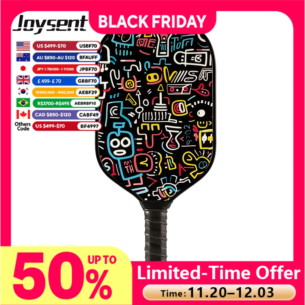 

Joysent Thermoformed T700 Carbon Fiber Pickleball Paddle Smooth-faced Control pu Foam Edge PP Honeycomb 16mm