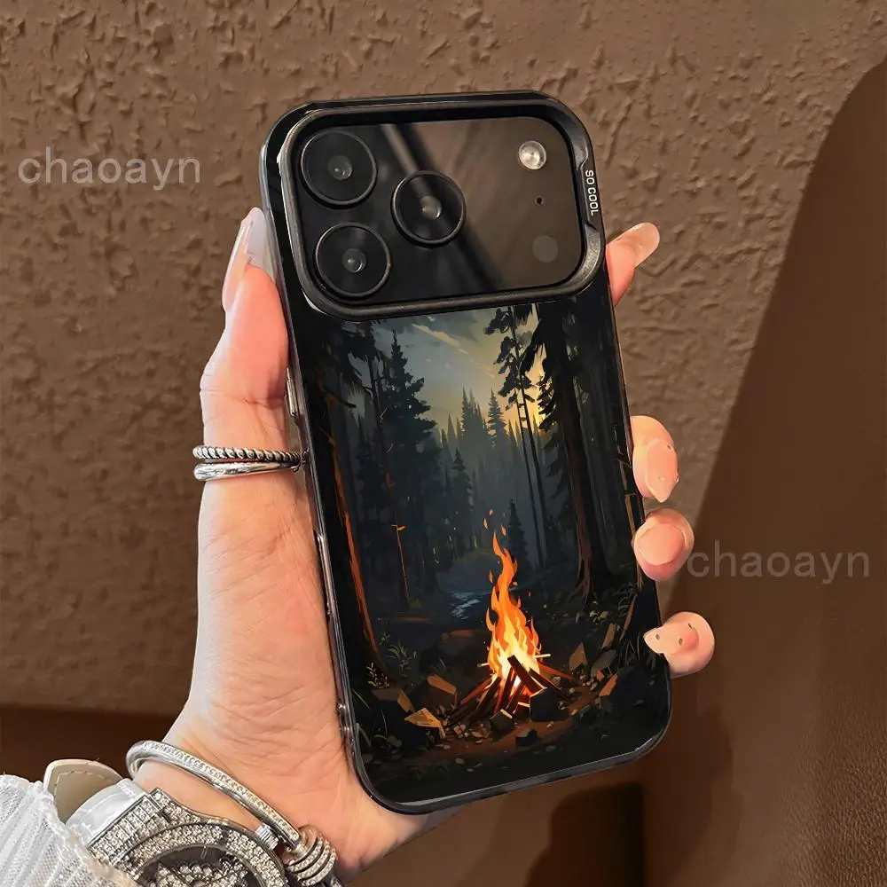 

Roasting by the fire Phone Case case for iPhone17 16 15 14 13 12 11 Pro/ Max/Plus shock-proof rear cover anti-fingerprint