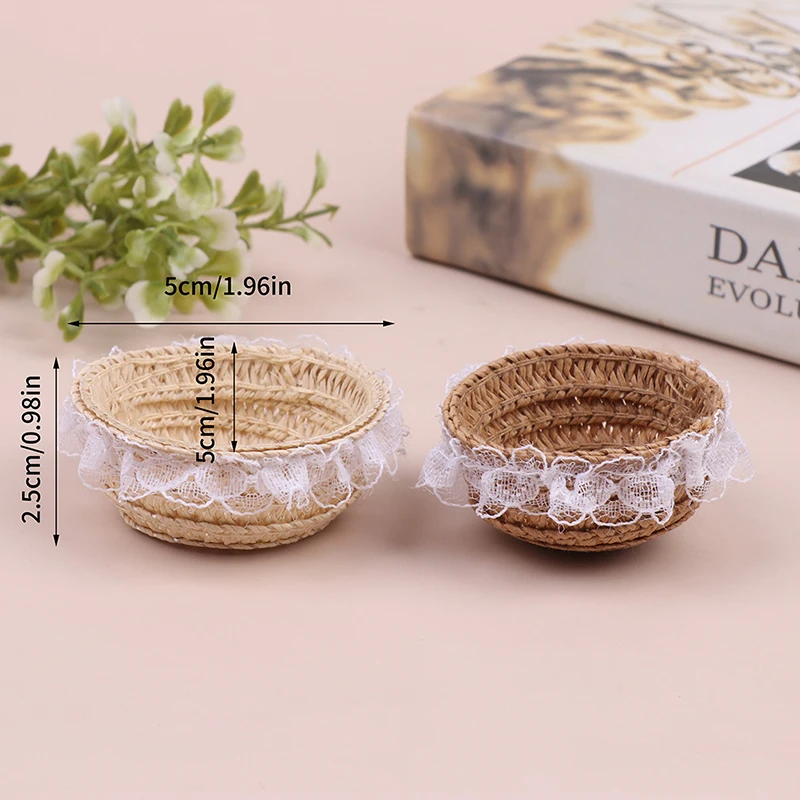 Dollhouse Storage Woven Basket Mini Fruit Vegetable Dollhouse Picnic Basket Dollhouse Life Scene Decor Accessories Kid Gift