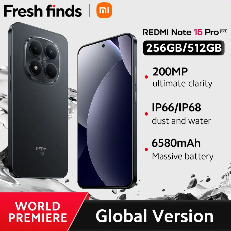 Смартфон Xiaomi Redmi Note 15 Pro 5G Global Version с процессором MediaTek Dimensity 7400-Ultra, 6.83-дюймовым AMOLED-дисплеем, основной камерой 200 МП и поддержкой NFC