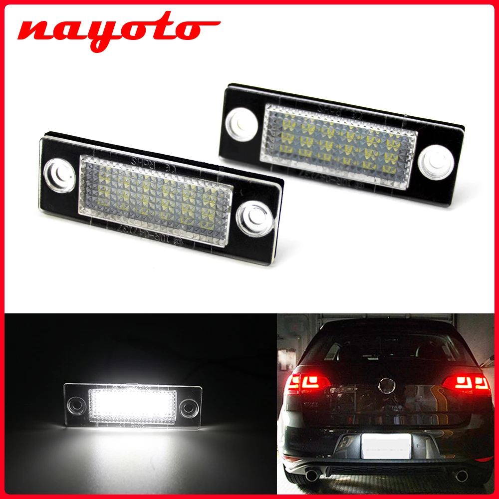 2x LED Number License Plate Light Lamp 3B5998026 For VW Passat B5.5 Golf MK4 Caddy MK3 Transporter Skoda T5 T6 Touran MK1 Jetta