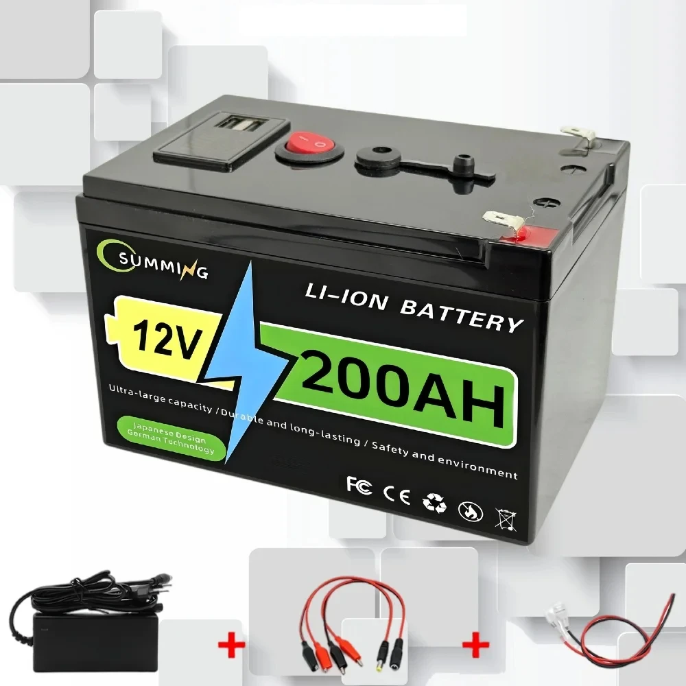12V 200Ah Lithium Iron Phosphate Battery, Built-in BMS 4000+ Deep Cycle Battery for Emergency Power Supply, Electric Wheelchair image 3