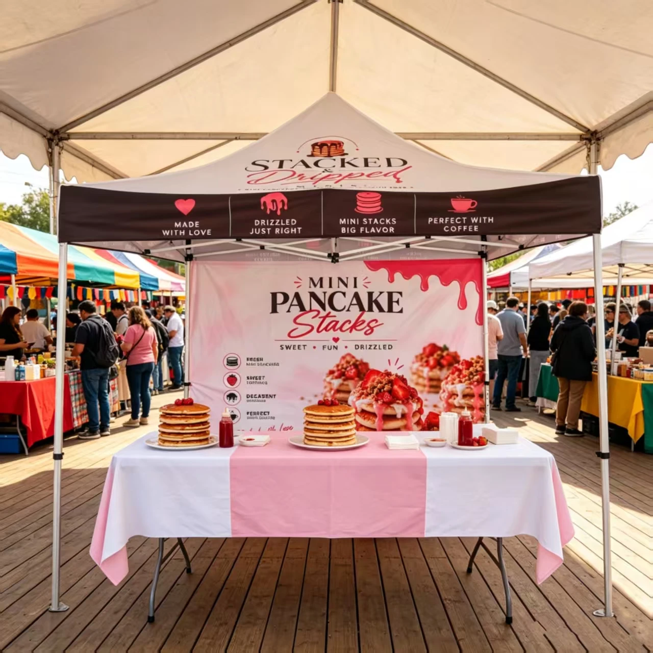 Exhibition10x10ft Custom Canopy Tent with Frame - Printed Advertising Marquee Gazebo for Trade Show Events Vendor Flags