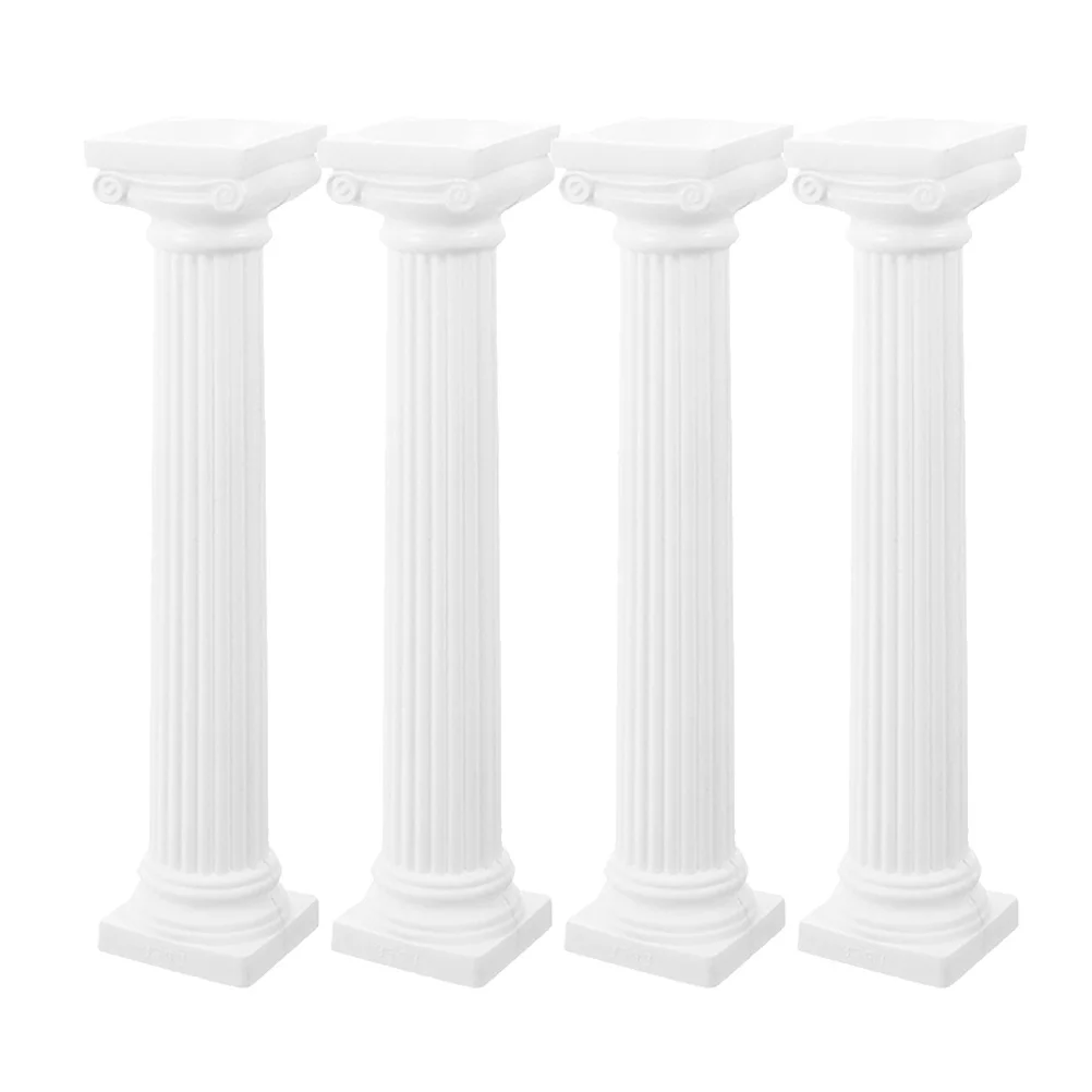 4 Piezas de Columnas Romanas Decorativas, Mini Pilares para Entrada, Mesa, Escritorio, Decoración, Accesorio para Fotos, Jardín, Interior, Exterior