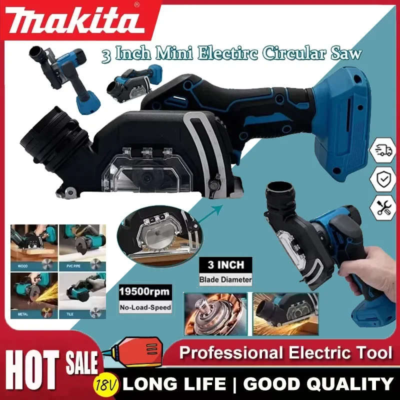 

Makita Cordless Circular Saw 3 Inch Handheld Angle Grinder Rechargeable Cut Off Tool for Cutting Metal Wood Tile Marble