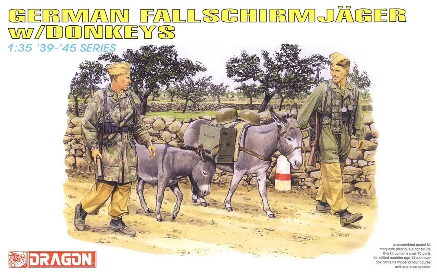 Dragon 6077 1/35 German Fallschirmjagers w/Donkeys Model Kit