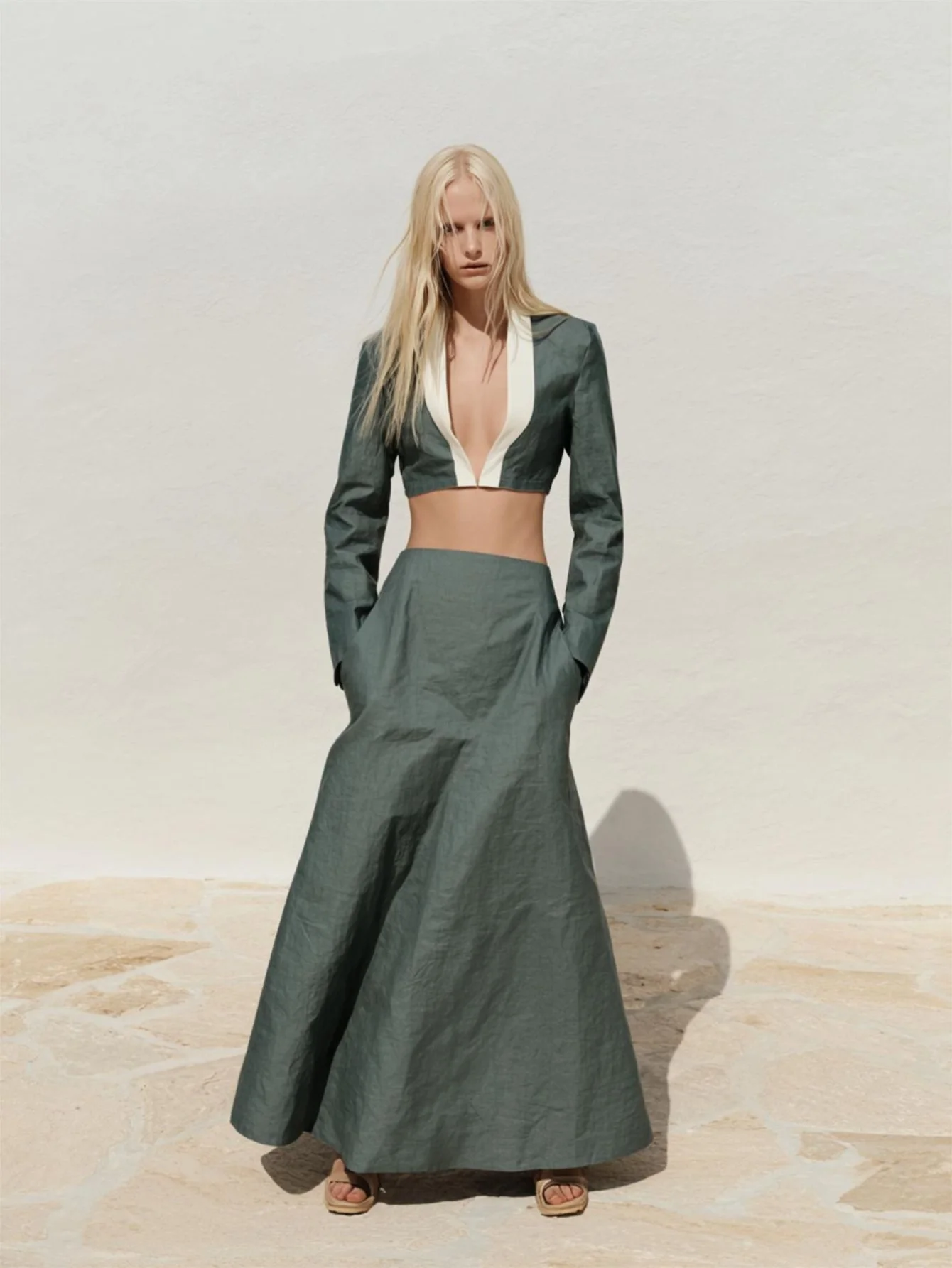 

Women's Solid Color Maxi Skirt Natural Waist A-Line Casual Daily Comfortable Autumn Skirt