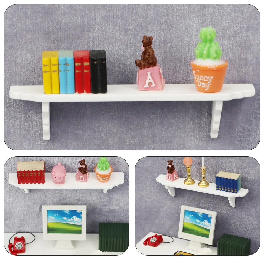Support blanc Mini meubles jouet Mini support de rangement en bois meubles artisanat décor maison réaliste modèle bricolage Miniature
