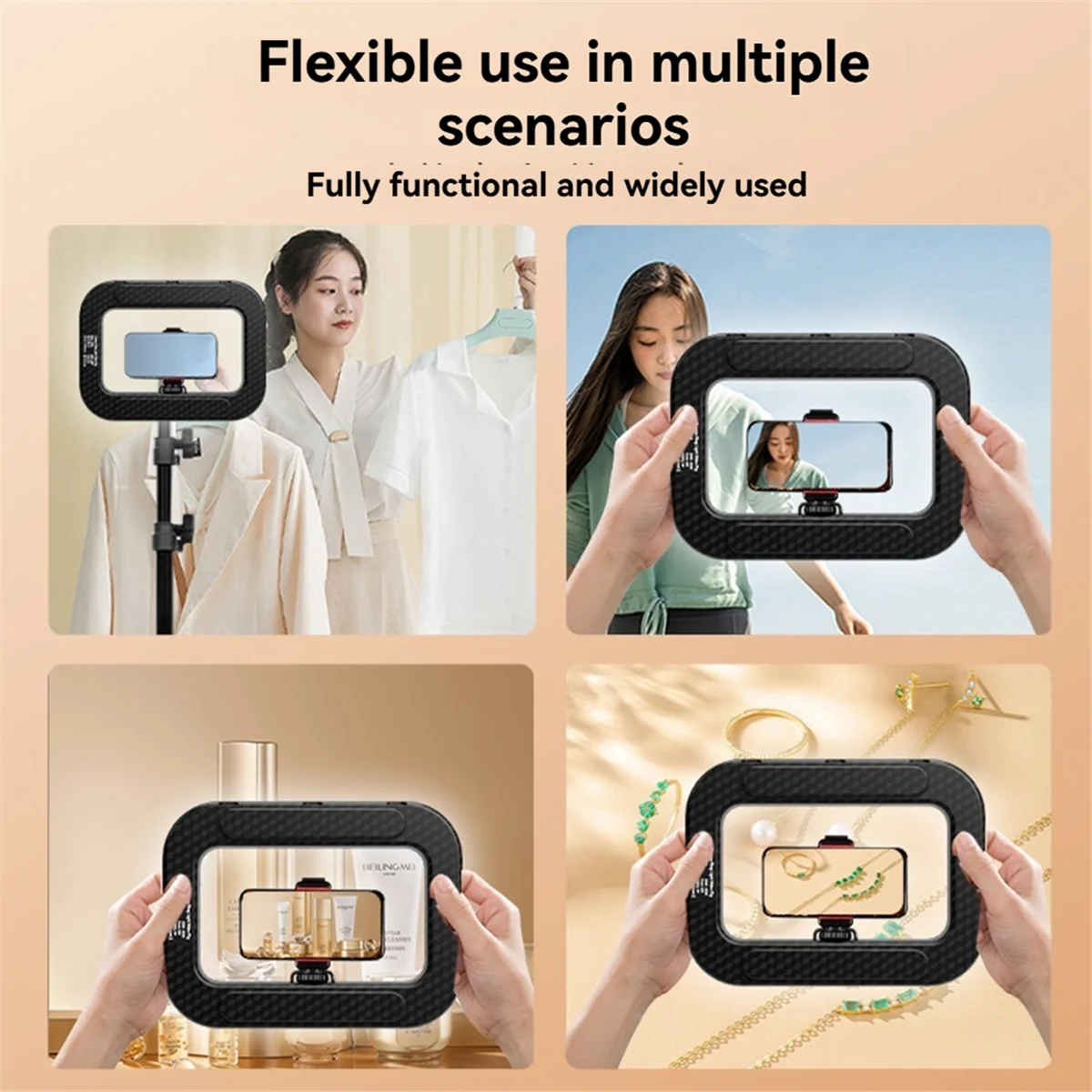 

New Handheld Ring LED Rechargeable Fill Light Portable Mobile Phone Live Broadcast Photography Desktop Selfie Light