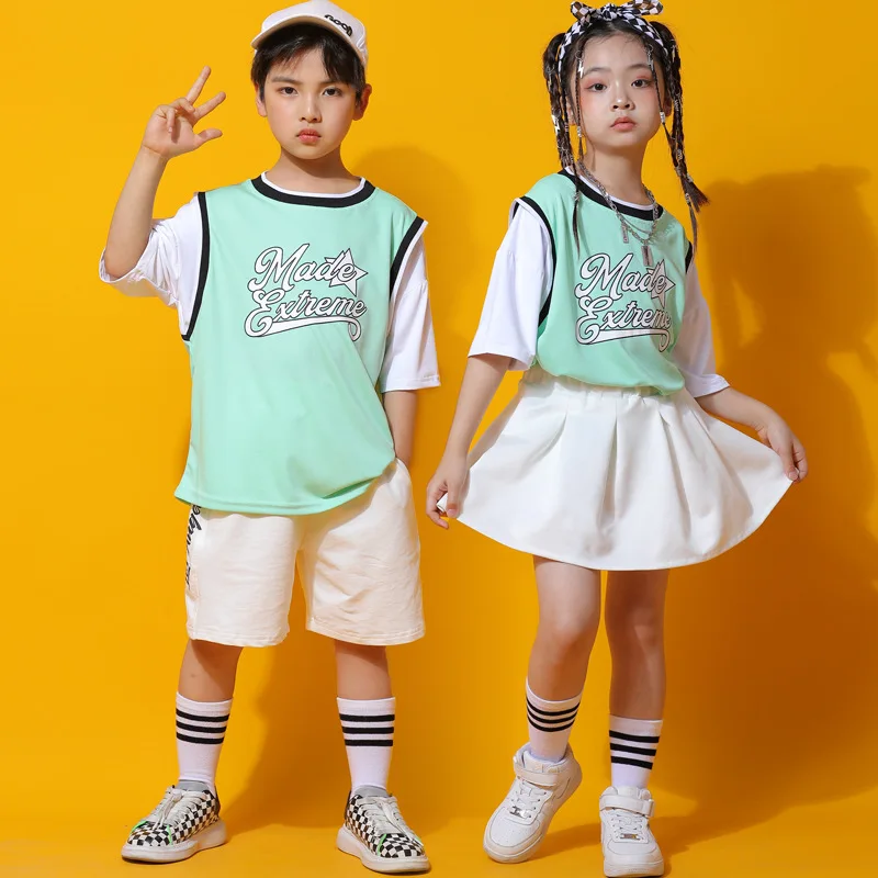 

Kindergarten Games Opening Ceremony Clothing 61 Children's Cheerleading Costume Boys and Girls Summer Short Sleeve Suit