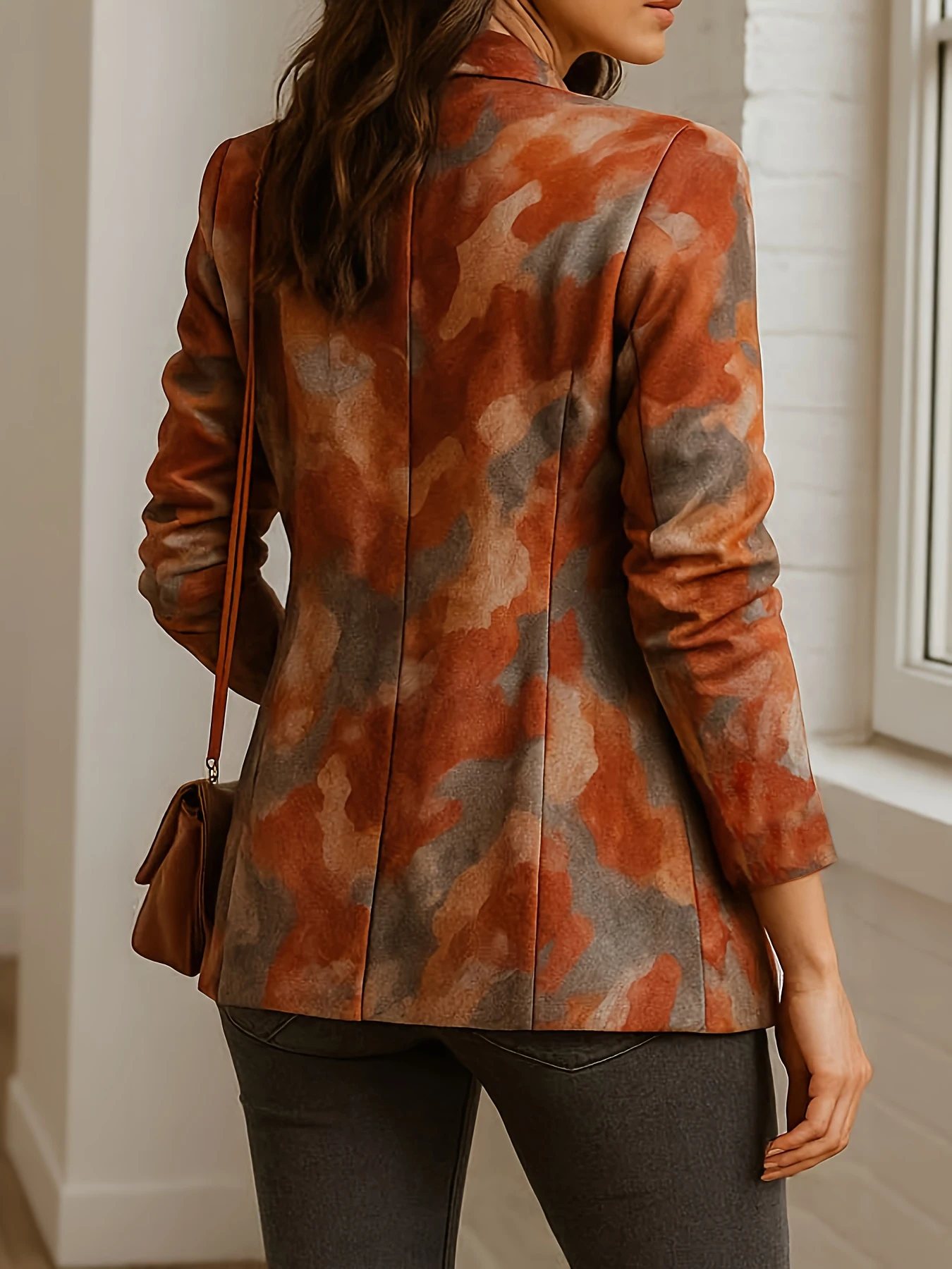 Elegant Casual Printed Blazer Jacket for Women - Chic Floral Suit Blazer, Smart Casual Office Workwear, Fashion Outwear Coat