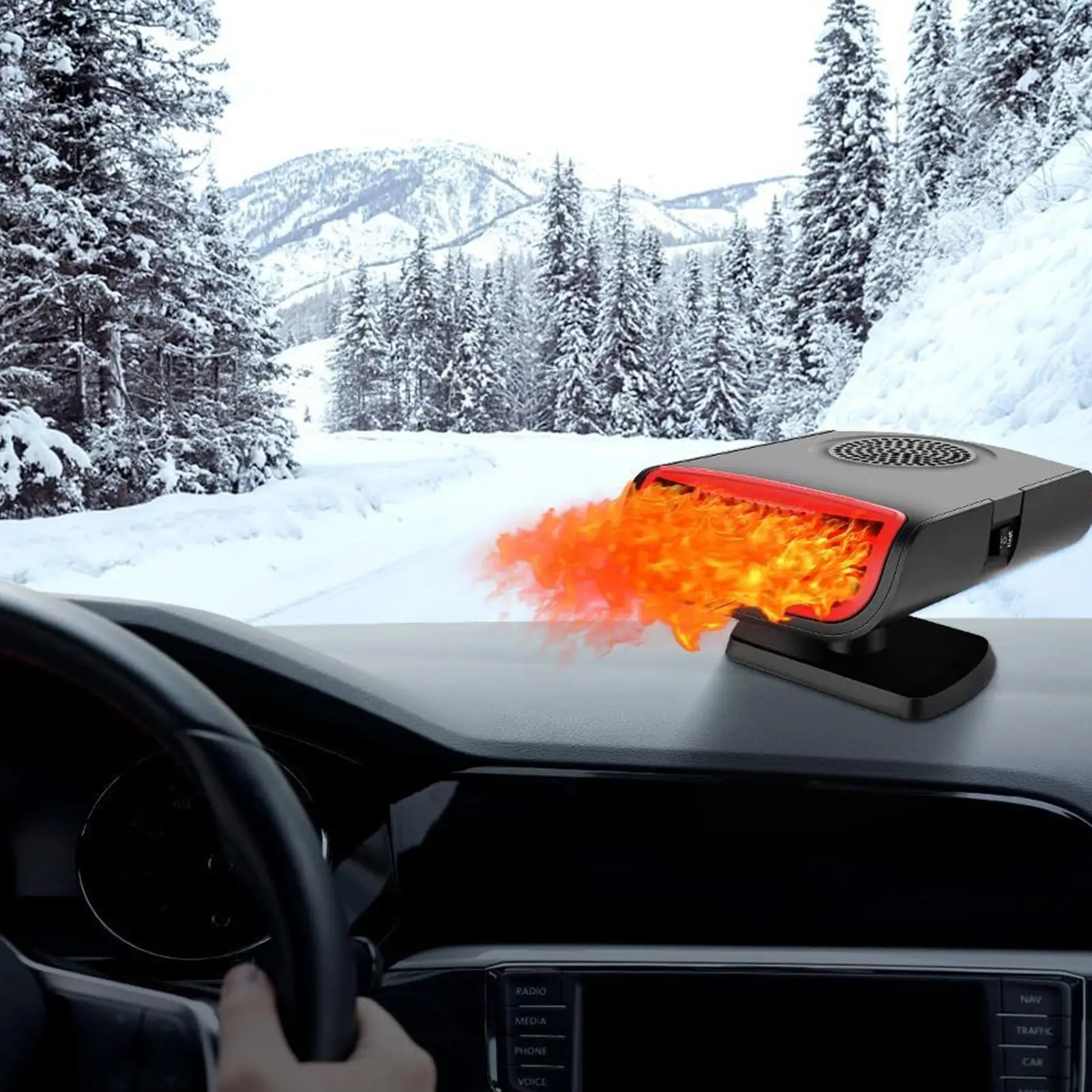 

Автомобильный обогреватель 12 В, вращающийся быстрый размораживатель, электронный автоматический обогреватель, портативный автомобильный обогреватель с быстрым нагревом/охлаждением и вентилятор обогревателя