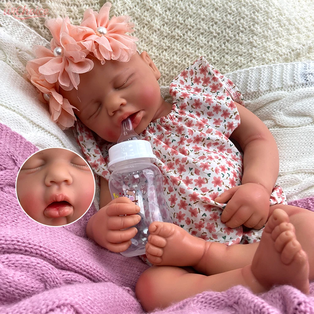 손으로 만든 방수 20" 실리콘 아기 소녀/소년 Loulou 3D 피부 재탄생 인형 부드러운 생활적인 무게를 가진 열린 입 인형 반대로 스트레스 장난감