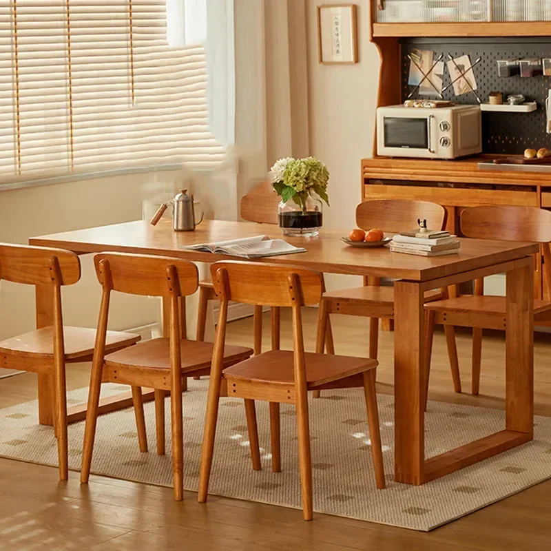 Japanese Living Dining Table Rectangle Breakfast Design Waterproof Dining Table Wooden Legs Table A Manger Kitchen Furniture