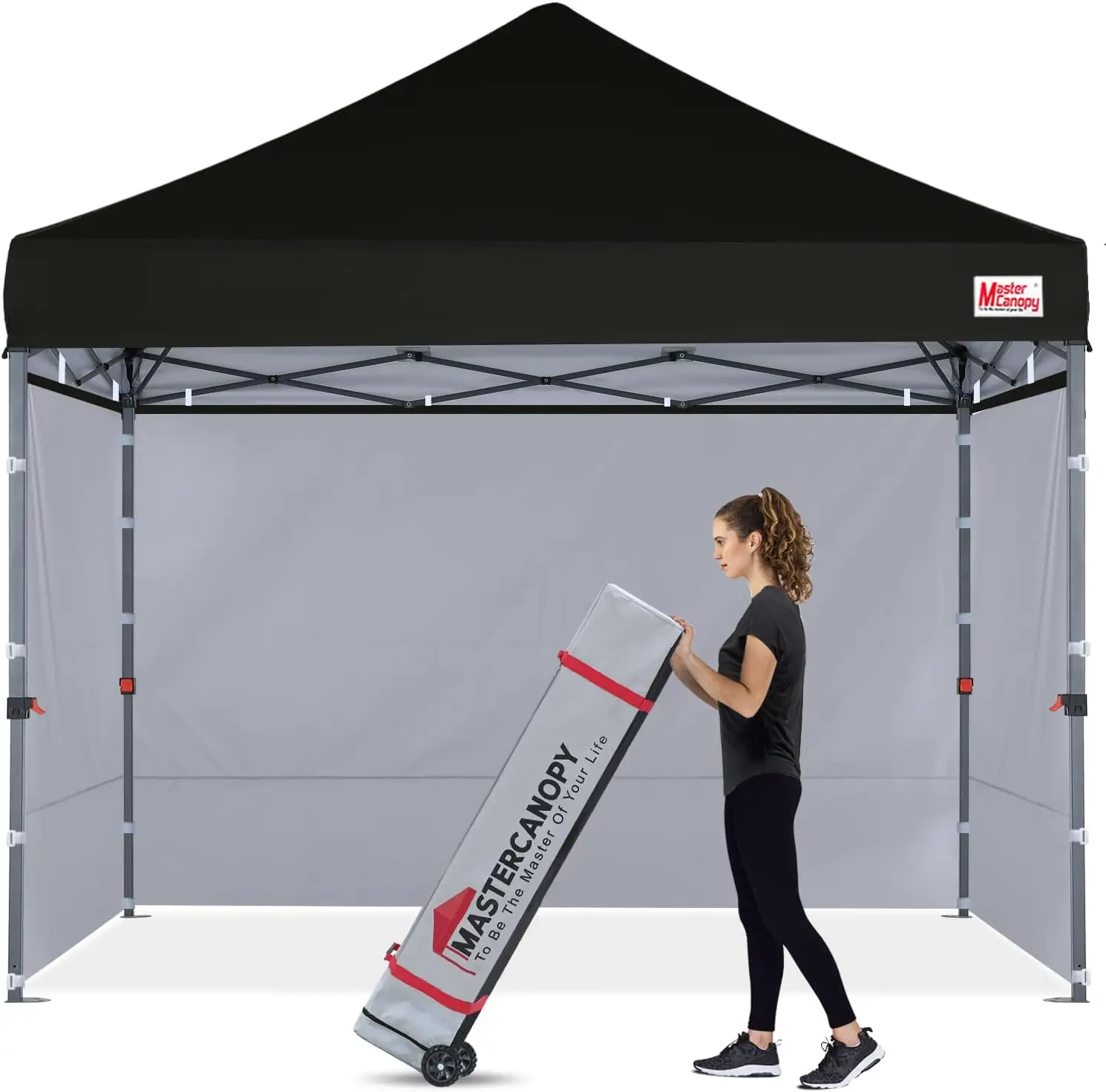 Pop-up Canopy Tent with Sidewalls (10x10,Black)