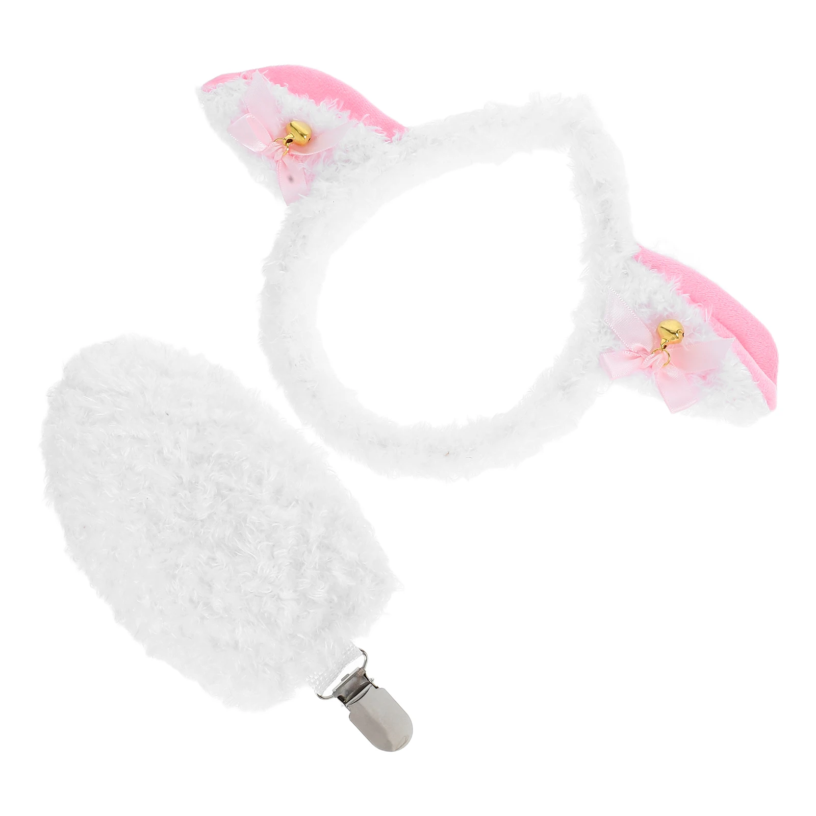 

Lamb Headband Tail Set Costume Props Sheep Ears Soft Kids Party Halloween Cosplay Animal Accessories Realistic Design