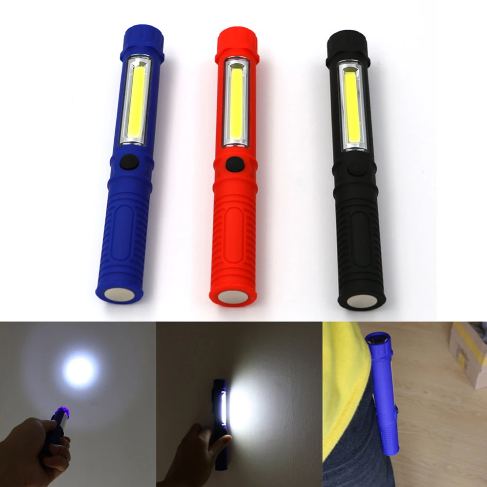Cob Led Work Light Mini Repair Flashlight Pen Style Magnetic Base 49G Compact For Camping Fishing Biking Climbing